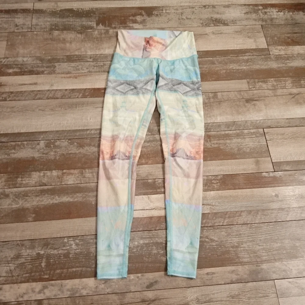 Teeki Women's Ombre Blue Athletic Balletcore Yoga Pants Leggings Size XS